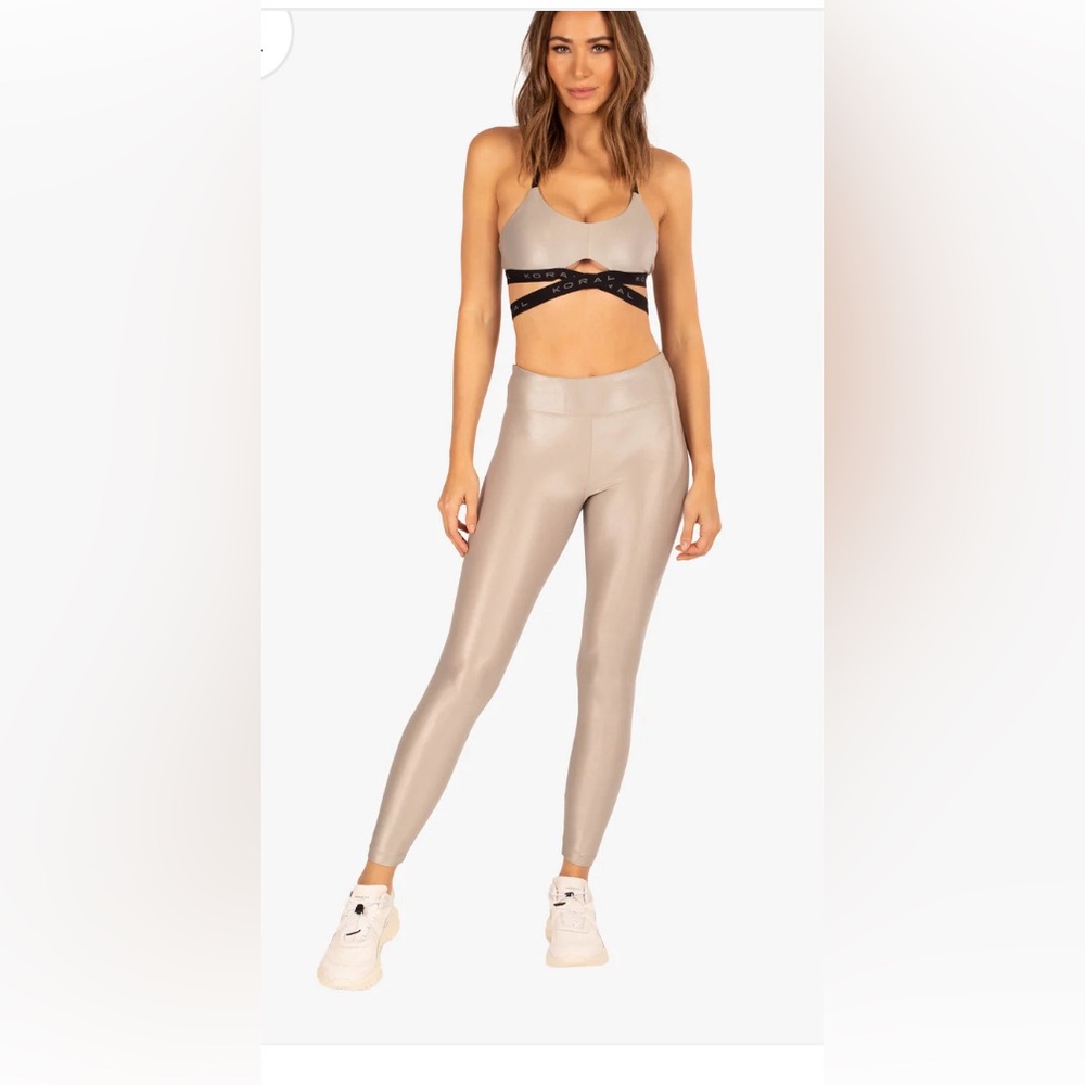 Koral Lustrous Infinity HR Legging  Small NWT- Acropoles/Tan